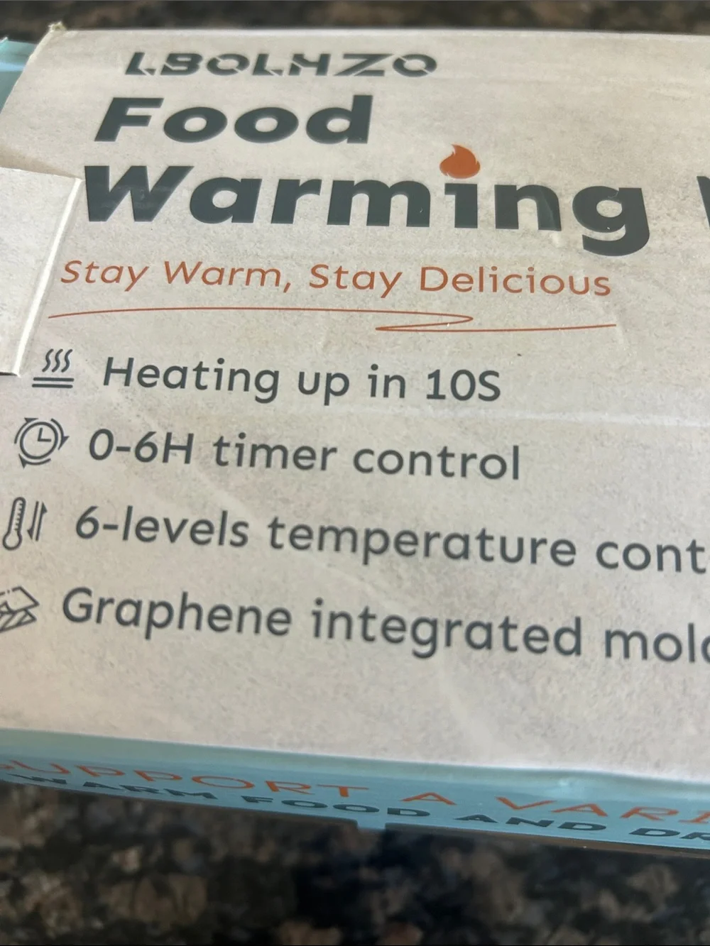 LBOLHZO  GRAY FOOD WARMING MAT NWT